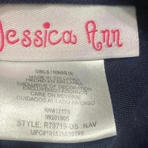 Jessica Ann Navy & White Sailor  Nautical Dress for Girls - Picture 5 of 5